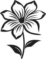 caprichoso pétala esboço Preto símbolo artesanal flor rabisco mão desenhado ícone vetor