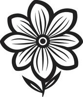 caprichoso pétala esboço Preto designado logotipo artístico floral gesto mão desenhado emblemático esboço vetor