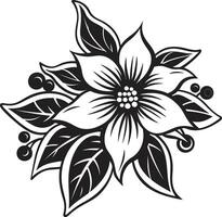 monocromático flor essência icônico símbolo singular pétala silhueta Preto emblema vetor