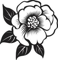solteiro flor impressão elegante gracioso pétala silhueta minimalista logotipo vetor