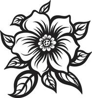 minimalista flor icônico símbolo elegante floral elemento monocromático Projeto vetor