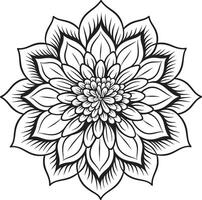 monocromático floral chique à moda logotipo ícone solteiro flor impressão elegante vetor
