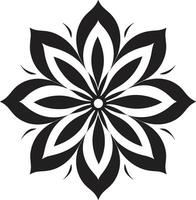 gracioso flor assinatura Preto ícone minimalista Flor icônico Projeto vetor