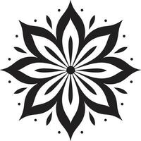 monocromático flor elegância icônico símbolo singular pétala ícone Preto emblema vetor