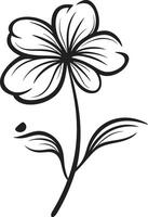 esboçado Flor ícone mão desenhado Projeto símbolo artístico floral gesto monocromático vetorizado ícone vetor