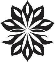 chique monocromático Flor icônico símbolo detalhe singular flor estilo emblemático Projeto vetor