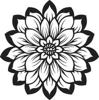 minimalista floral simbolismo à moda ícone arte elegante pétala impressão Preto logotipo vetor