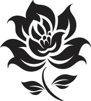 lustroso floral emblema icônico monótono símbolo sofisticado flor marca Preto ícone detalhe vetor