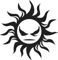 ardente eclipse intensamente Bravo Sol emblema furioso alvorecer Preto do Bravo Sol vetor