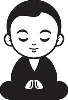harmonioso júnior desenho animado Buda zen Flor criança Buda vetor