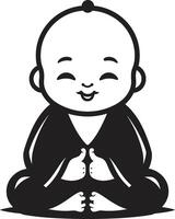 Buda bebê flor Preto serenidade plantinha Buda criança silhueta vetor