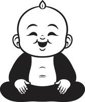 harmonia filhote Preto Buda tranquilo tot Buda desenho animado vetor