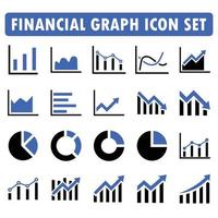 coleção de ícones de gráfico financeiro e de negócios vetor