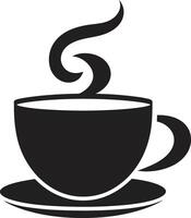 astuto aroma Preto do café copo manhã essencial café copo dentro Preto vetor