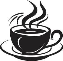 cafeína harmonia café copo dentro Preto elegante trago emblema Preto do café copo vetor