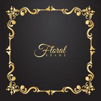 dourado floral quadro, Armação clássico decorativo enfeite vetor