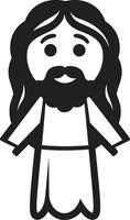 celestial guardião desenho animado Jesus Preto resgatar graça fofa Preto Jesus vetor