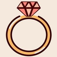 anel casal diamante vetor