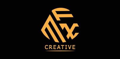 criativo mfx polígono carta logotipo Projeto vetor