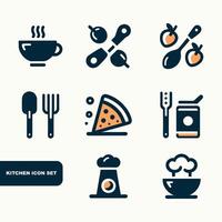 conjunto de ícones de cozinha vetor