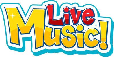 design de logotipo de fonte de música ao vivo vetor