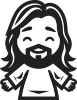 □ Gentil redentor desenho animado Jesus dentro Preto cura presença Preto Jesus vetor