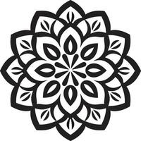 cultural caleidoscópio elegante mandala dentro lustroso Preto eterno harmonia Preto emblema com intrincado mandala padronizar dentro vetor