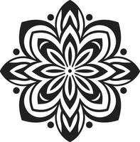 zen Flor elegante Preto com mandala dentro divino mandala mandala padronizar dentro lustroso Preto emblema vetor