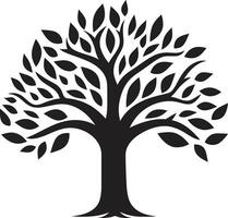 botânico serenidade árvore símbolo Projeto naturezas sentinela icônico árvore ilustração vetor