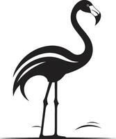 elegante aviária dinâmica flamingo logotipo dentro régio plumagem flamingo ícone vetor