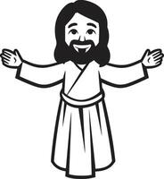 resgatar alegria fofa Preto Jesus divino guia desenho animado Jesus dentro Preto vetor