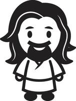 tipo pastor desenho animado Jesus Preto eterno graça fofa Jesus Preto vetor
