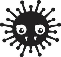 brincalhão vírus abraço Preto microscópico fofura Preto vetor