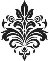 elegante adornos decorativo ornamentado graciosidade Preto emblema vetor