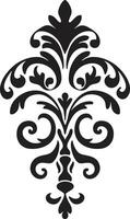 opulento detalhamento filigrana vitoriano esplendor Preto emblema vetor