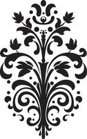 vitoriano esplendor vintage filigrana barroco essência Preto emblema vetor