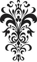 luxuoso gravuras vintage emblema artístico florescer Preto deco emblema vetor