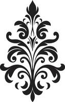 intrincado padrões Preto emblema opulento gravuras vintage vetor