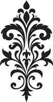 intrincado padrões Preto emblema opulento gravuras vintage vetor