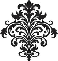 Eterno opulência Preto filigrana emblema ornamentado charme vintage emblema vetor