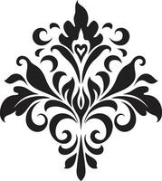 artístico artesanato vintage filigrana beleza Preto emblema vetor