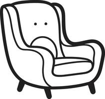 harmonioso relaxamento Preto cadeira simbólico identidade luxo definiram Preto relaxante cadeira emblemático marca vetor