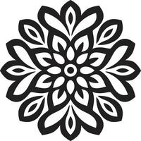 sagrado geometria sinfonia Preto com mandala padronizar etéreo elegância monocromático mandala dentro Preto vetor