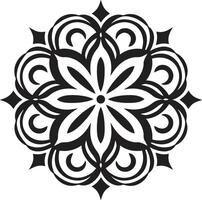 espiritual espirais mandala dentro monocromático Preto divino esplendor intrincado mandala dentro elegante Preto vetor