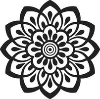 espiritual simetria elegante com mandala padronizar turbilhão do integridade Preto emblema exibindo mandala dentro vetor