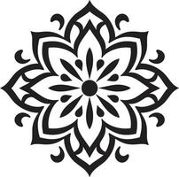 sagrado geometria desencadeado monocromático mandala com elegante eterno simetria Preto emblema exibindo mandala dentro vetor