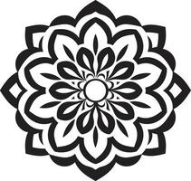 encantador elegância monocromático mandala com intrincado místico medalhão elegante mandala dentro lustroso Preto vetor