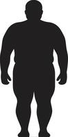 esbelto simetria humano para Preto ic obesidade consciência revolucionário resiliência uma 90 palavra emblema para humano obesidade transformação vetor