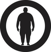 revolucionário resiliência uma 90 palavra emblema para humano obesidade transformação elegância dentro esforço Preto ic defendendo anti obesidade medidas vetor