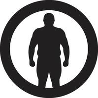 emagrecimento silhueta Preto ic emblema encorajando obesidade consciência com poder evolução humano dentro Preto para obesidade resiliência vetor